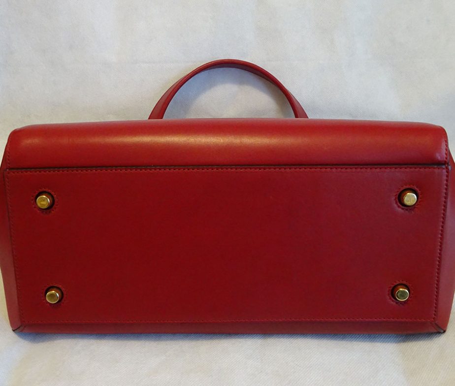 Celine red palmelato calfskin leather medium edge shoulder bag ...  