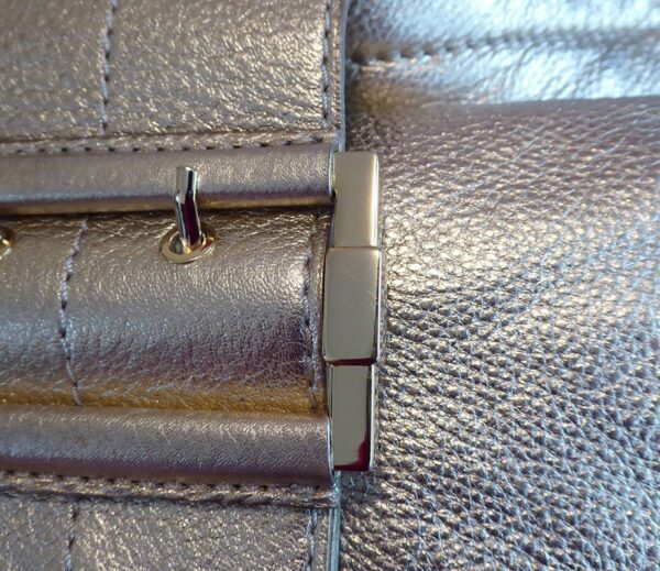 CAROLINA HERRERA #38827 Gold Pebbled Leather Shoulder Bag