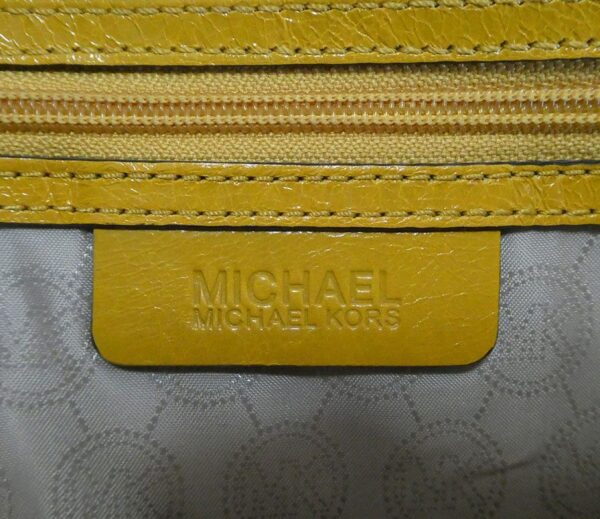 Michael Kors yellow glazed leather alexis crossbody shoulder bag