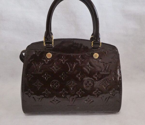 Louis Vuitton Patent Leather Handbag In Burgundy