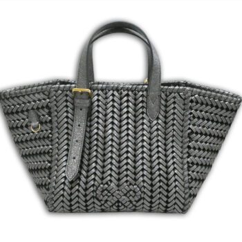 anya-hindmarch-anthracite-crinkled-metallic-leather-small-neeson-square-tote-bag-new