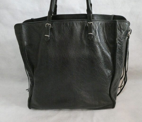Balenciaga black grained calfskin leather A5 papier tote bag & receipt ...
