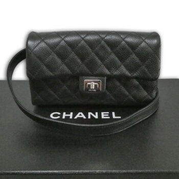 chanel-black-caviar-leather-re-issue-uniform-classic-flap-belt-bag-box