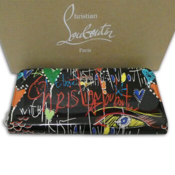 christian-louboutin-black-graffiti-patent-leather-panettone-wallet-purse-box