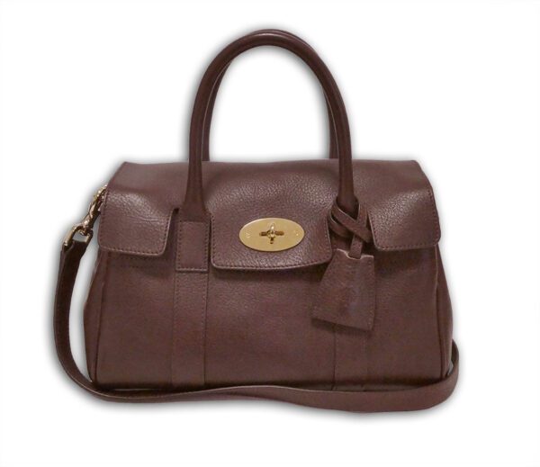 Mulberry oxblood natural leather small bayswater satchel shoulder bag